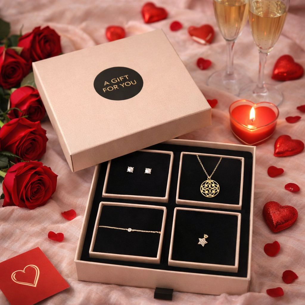 LOVE-Special: Schmuckbox mit 4 Schmuckstücken - Echtschmuck
